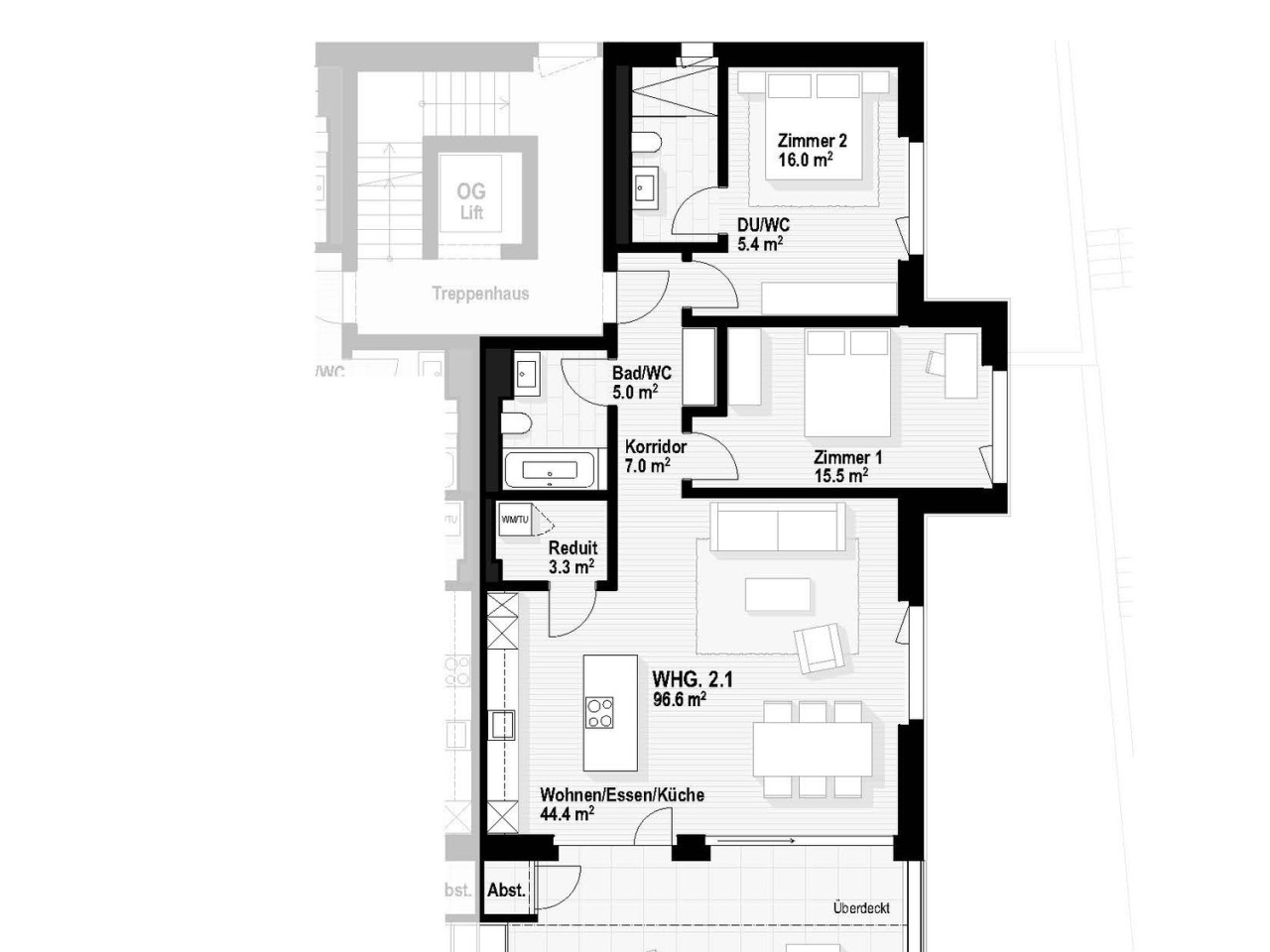 Erstvermietung: 3.5-Zimmer-Wohnung mit Panoramasicht der Extraklasse, inkl. 2x Einstellstellplätze