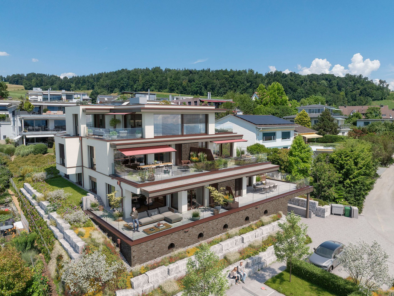 Erstvermietung: 3.5-Zimmer-Wohnung mit Panoramasicht der Extraklasse, inkl. 2x Einstellstellplätze