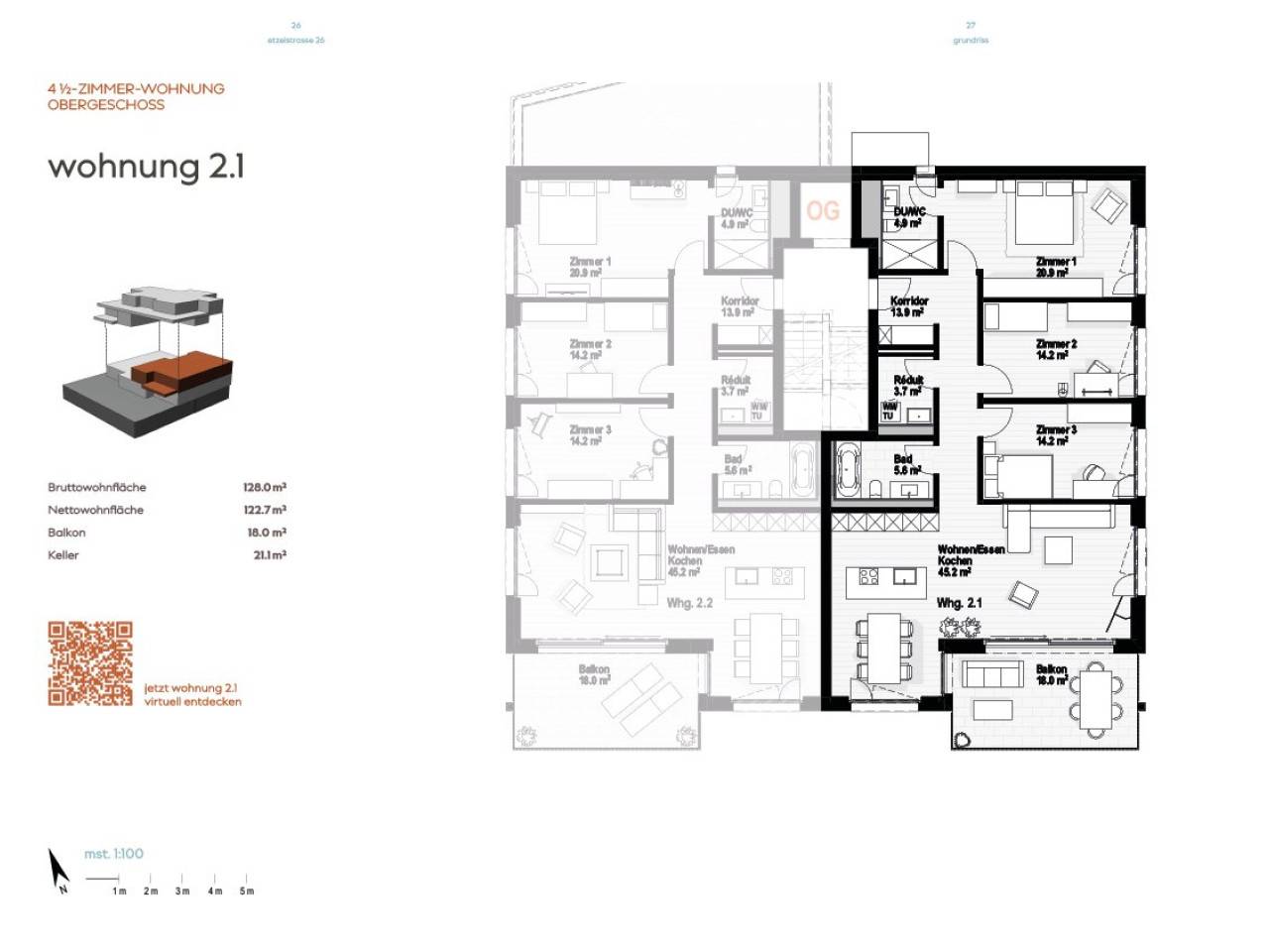 Neubau 4.5-Zimmer Wohnung, 1. OG, 128m2 Wohnfläche, zentrumsnahe Lage, wunderbare Seesicht